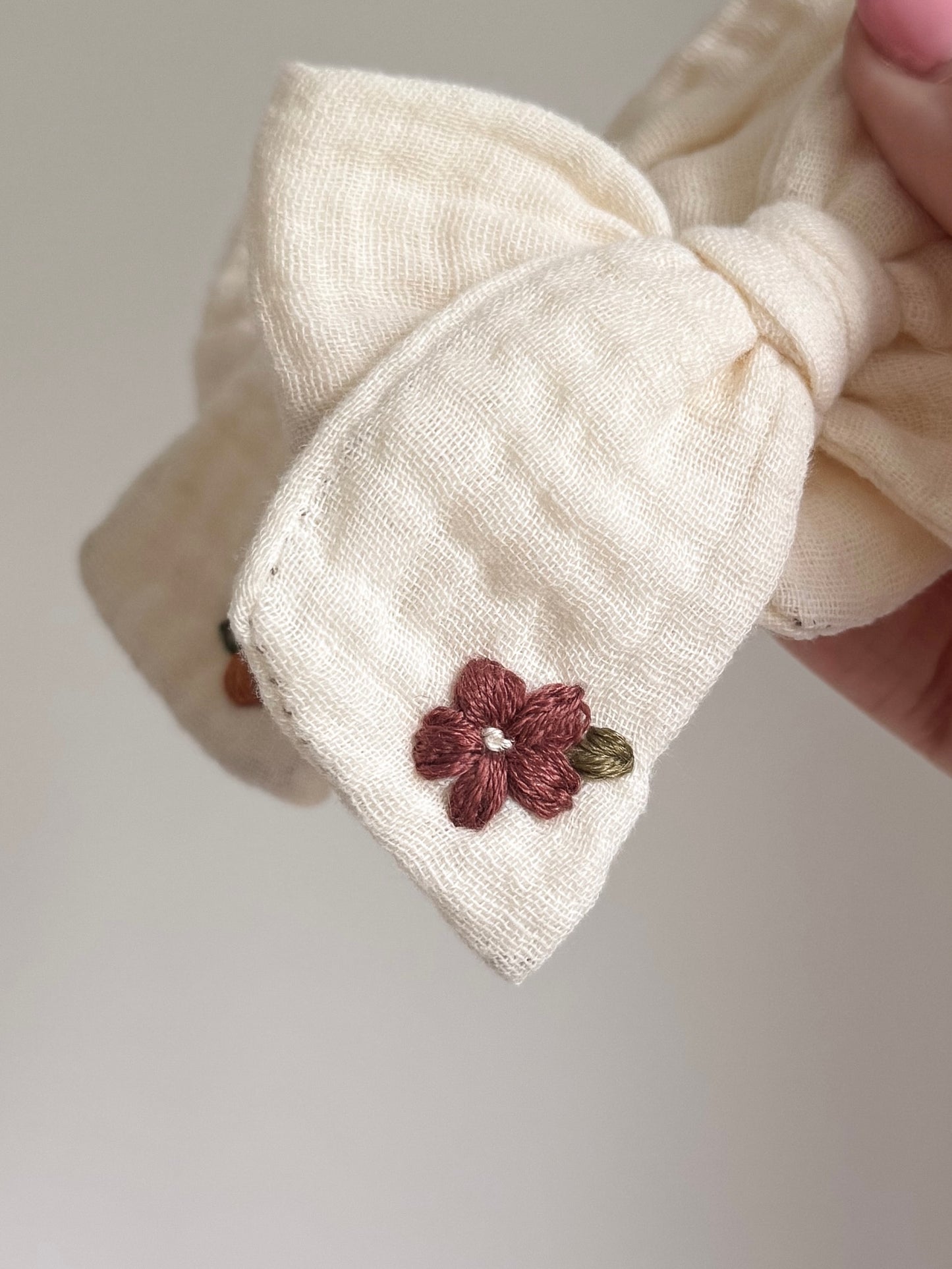 Fall embroidery ✿ headband / clip / piggy set