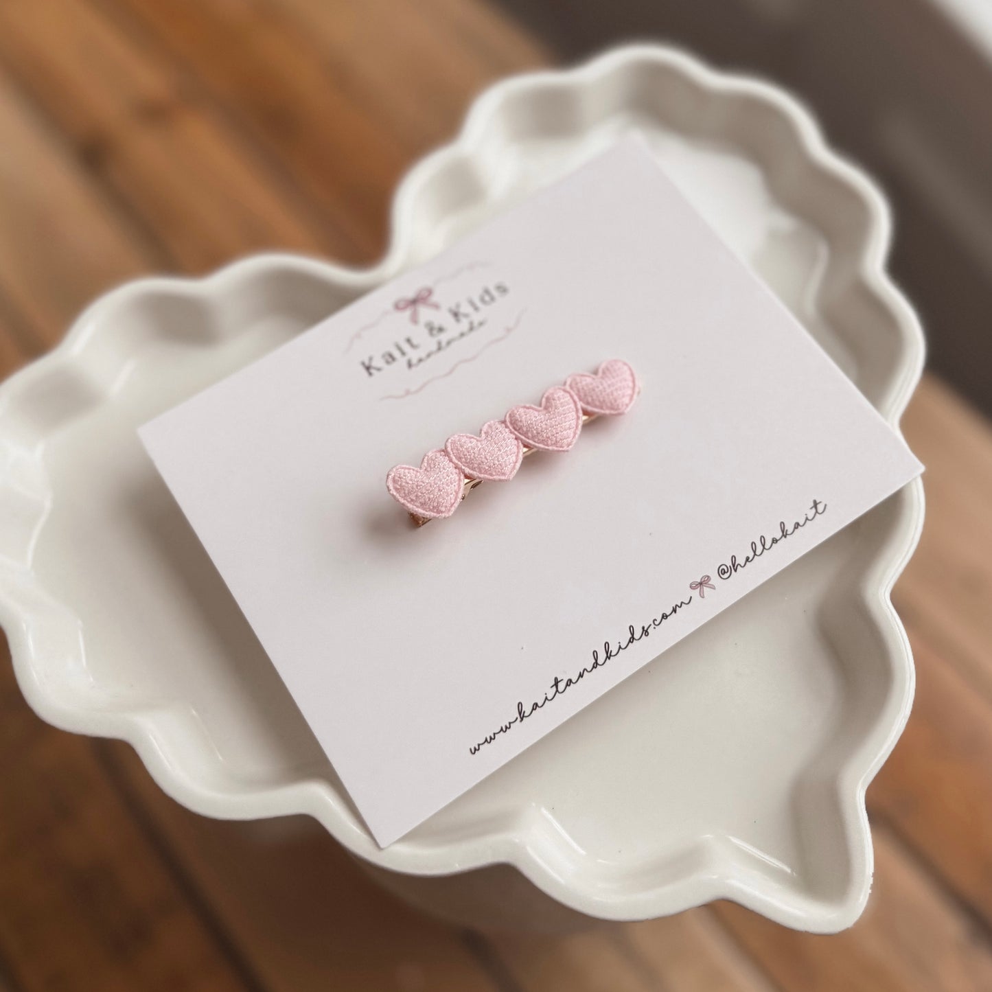 Soft pink heart clip ♡