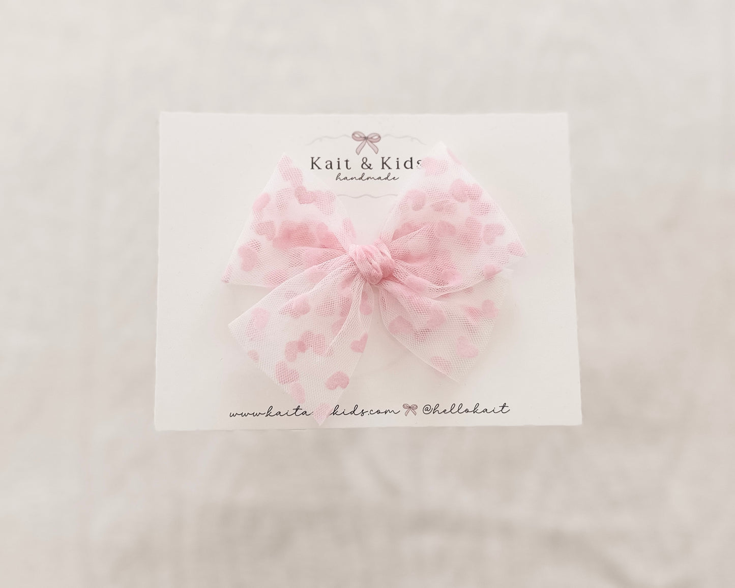 Velvet pink heart tulle