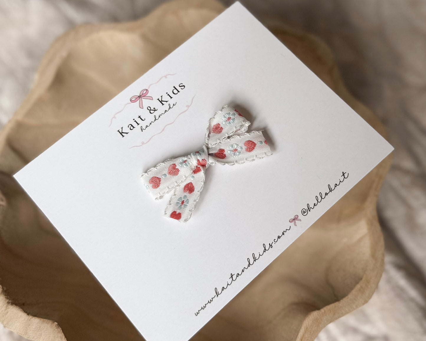 Skinny ivory embroidered floral / single or piggy set