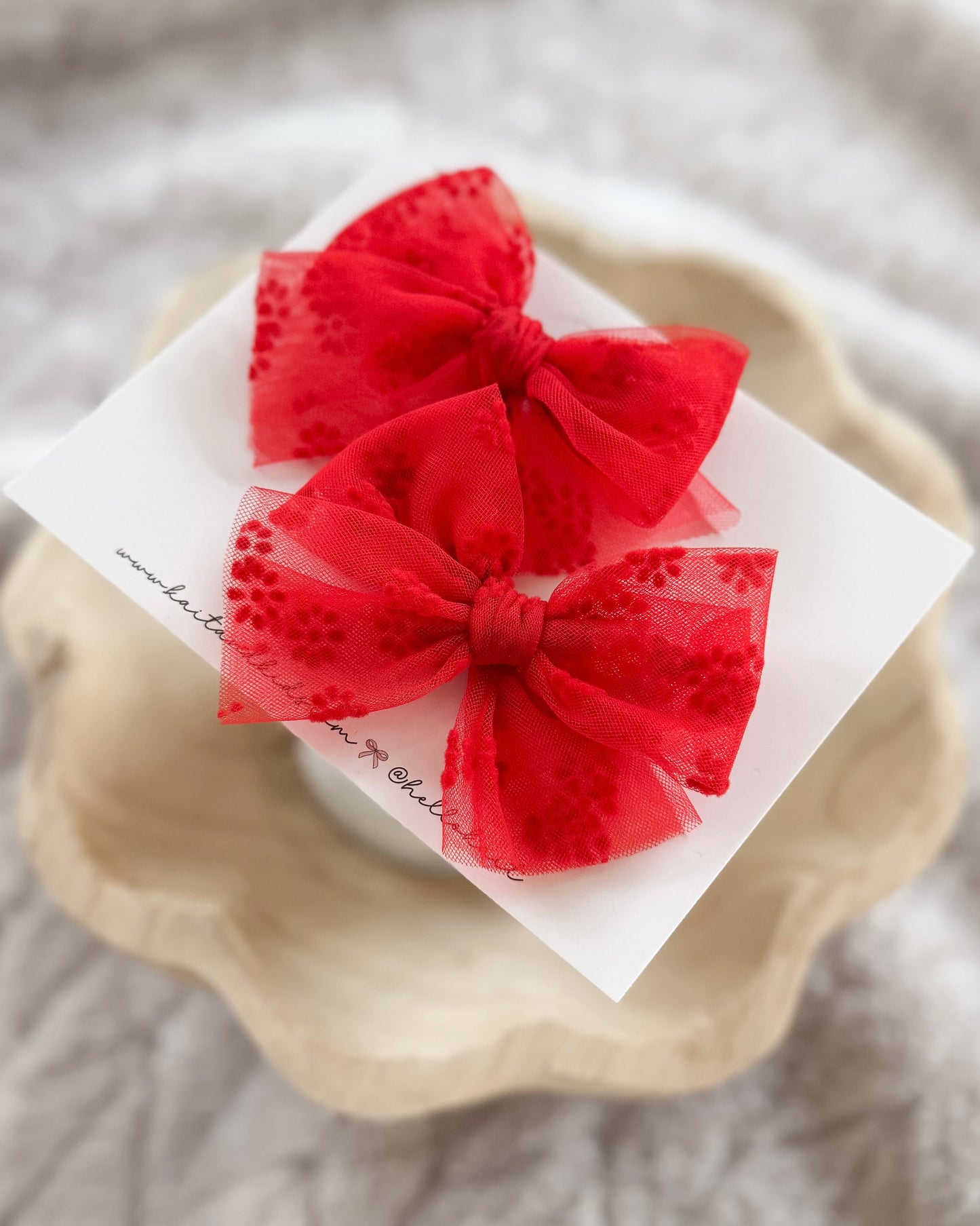 flocking floral *Christmas red*