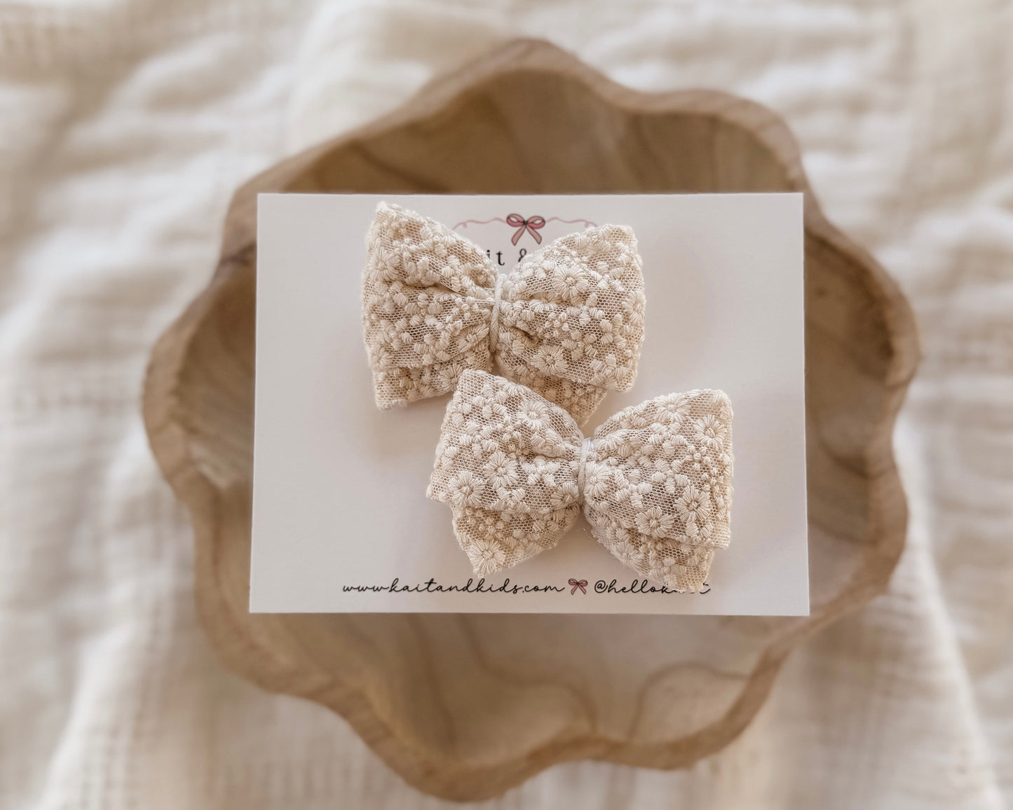 Cream lace / single or piggy set