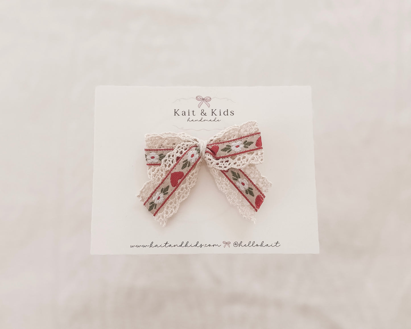 Embroidered floral and red heart