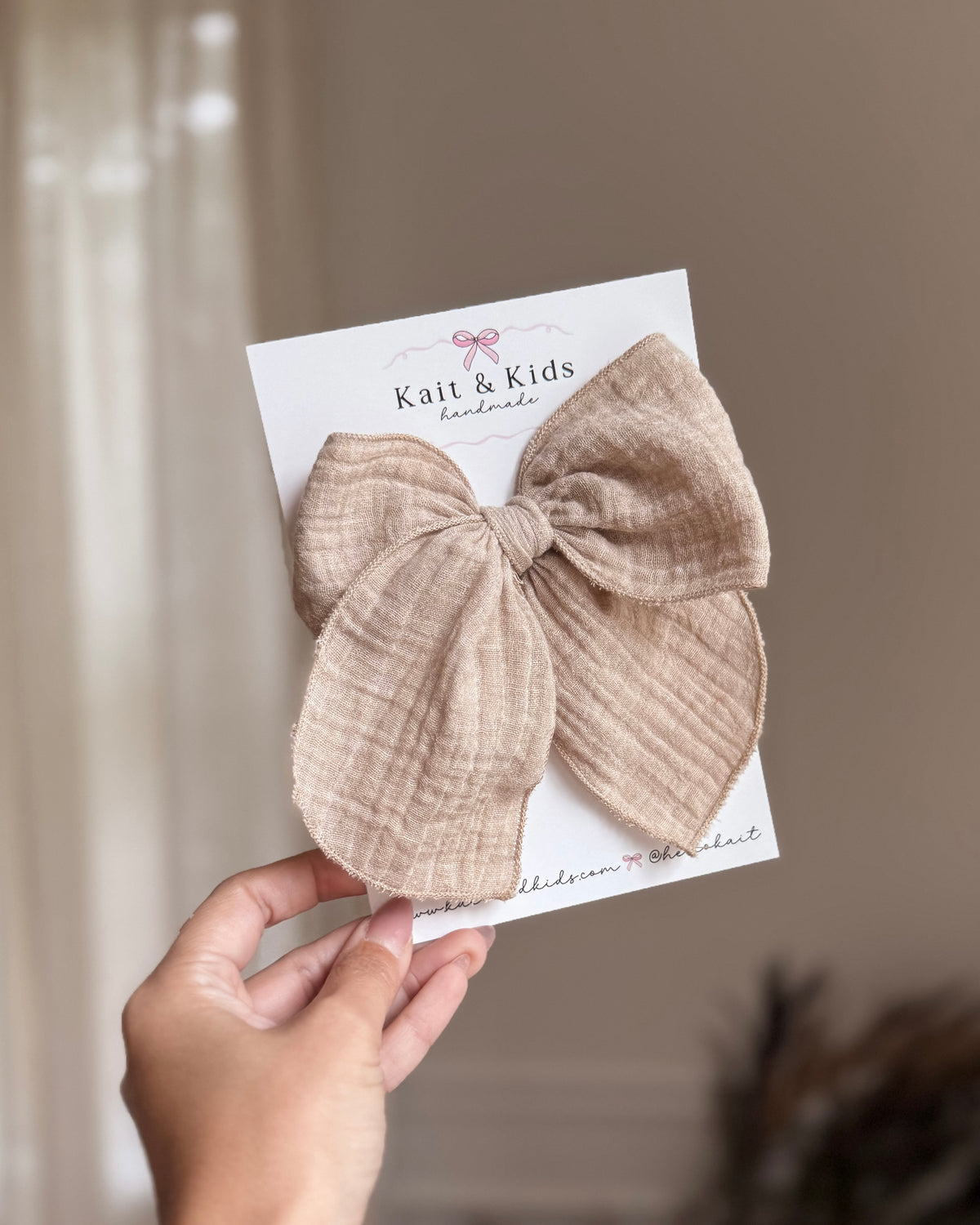 Mélange sand muslin / fable / large / clip