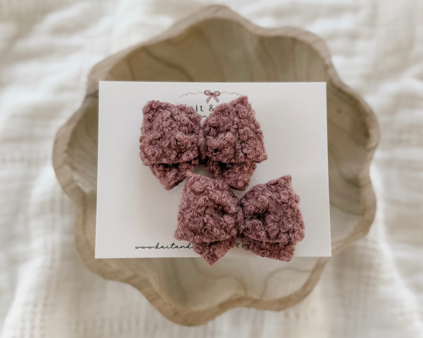 Boucle dark mauve/ single or piggy set