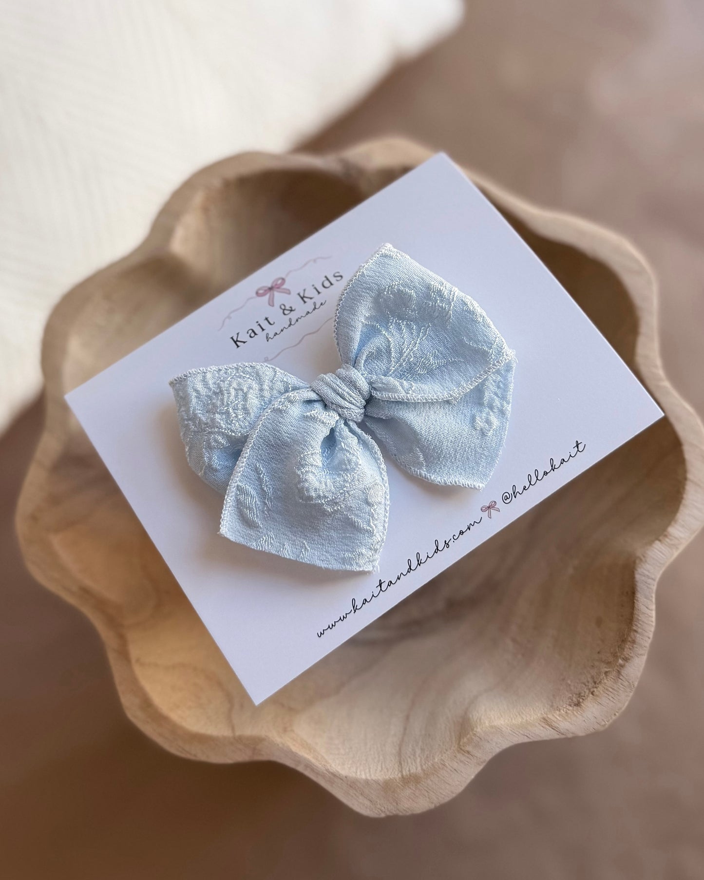 soft blue blossom mini ♡ headband / clip / piggy set