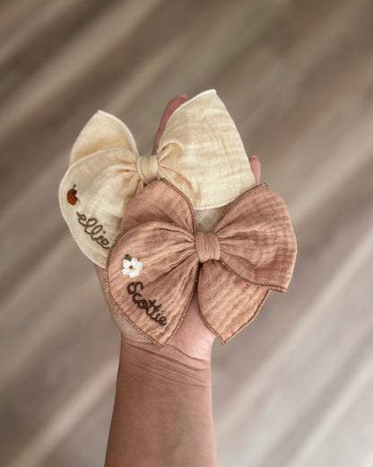Fall custom name embroidery ✿ headband / clip