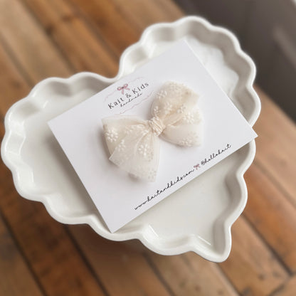 ♡ Flocking floral cream ♡ headband /  clip / piggy set