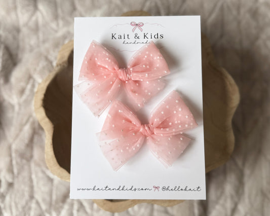 pink dot mesh / classic / single or piggy set