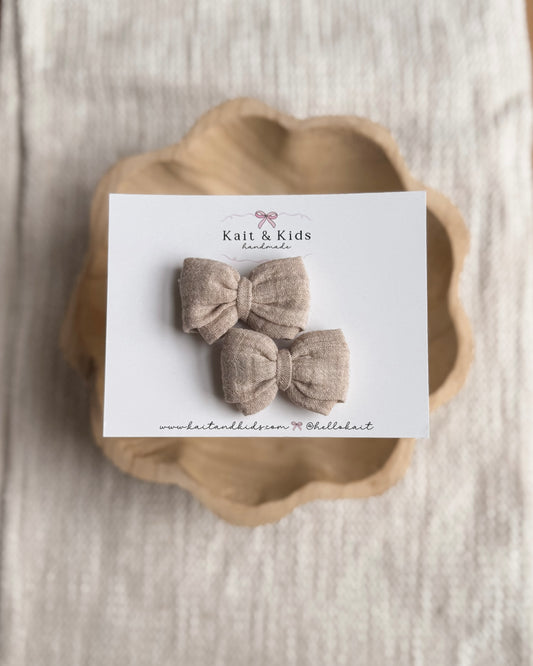 mélange sand muslin / piggy set