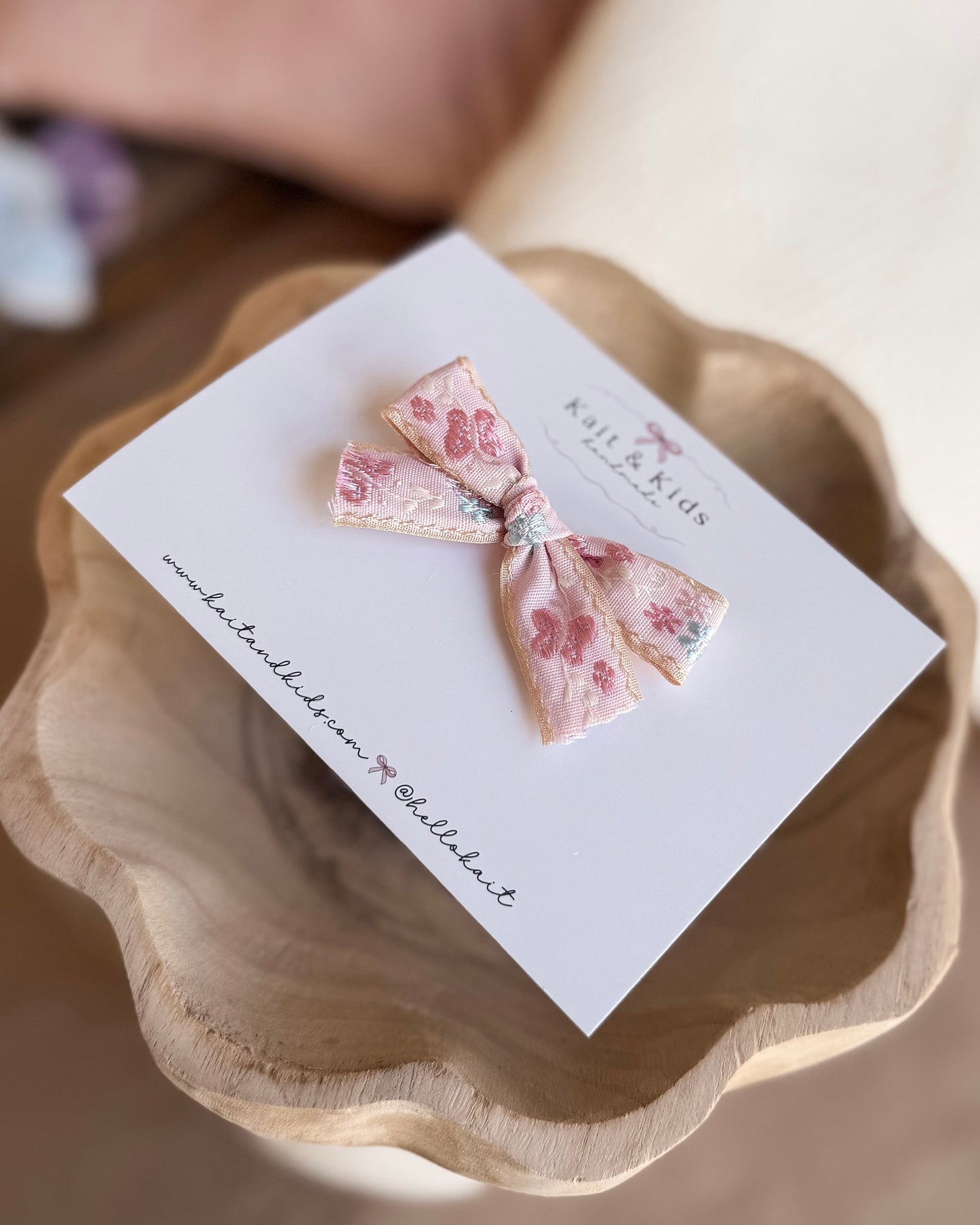 Skinny pink butterfly ✿ headband / clip / piggy set