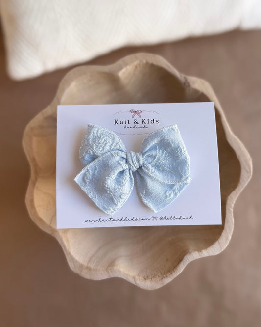 soft blue blossom mini ♡ headband / clip / piggy set