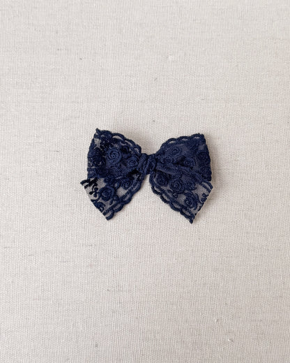 Navy lace mini ✿ headband / clip
