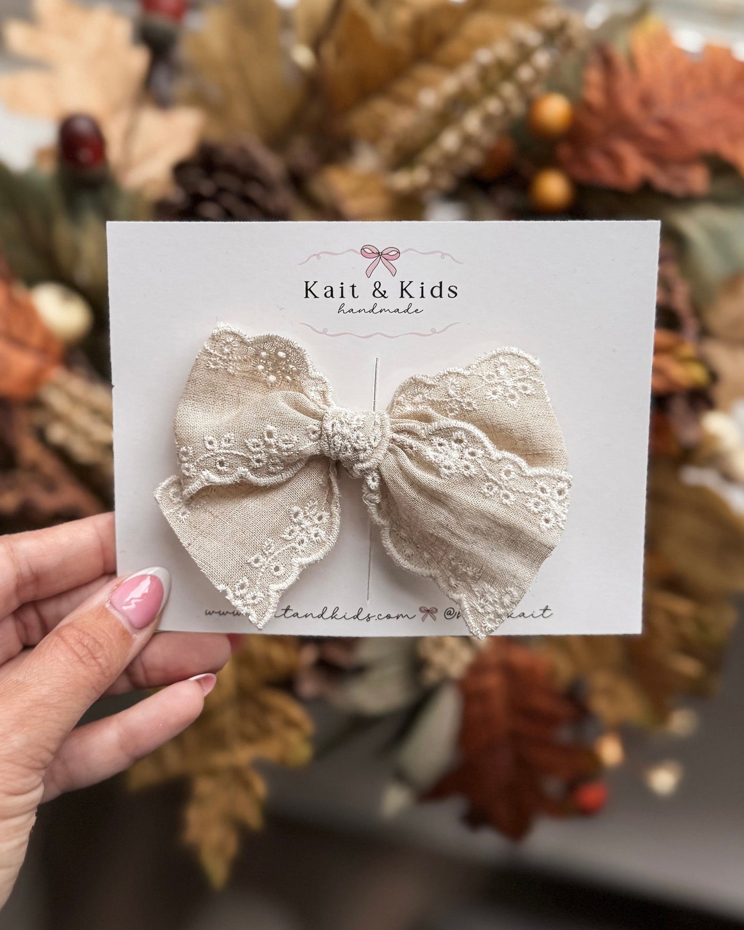 Scalloped soft linen / headband / clip /