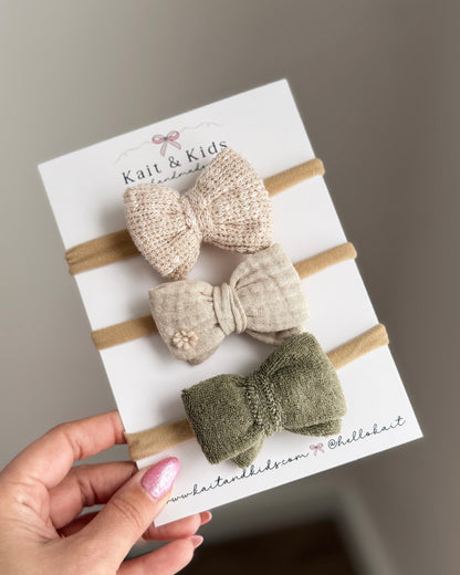 Trio *set*  / headband or clip