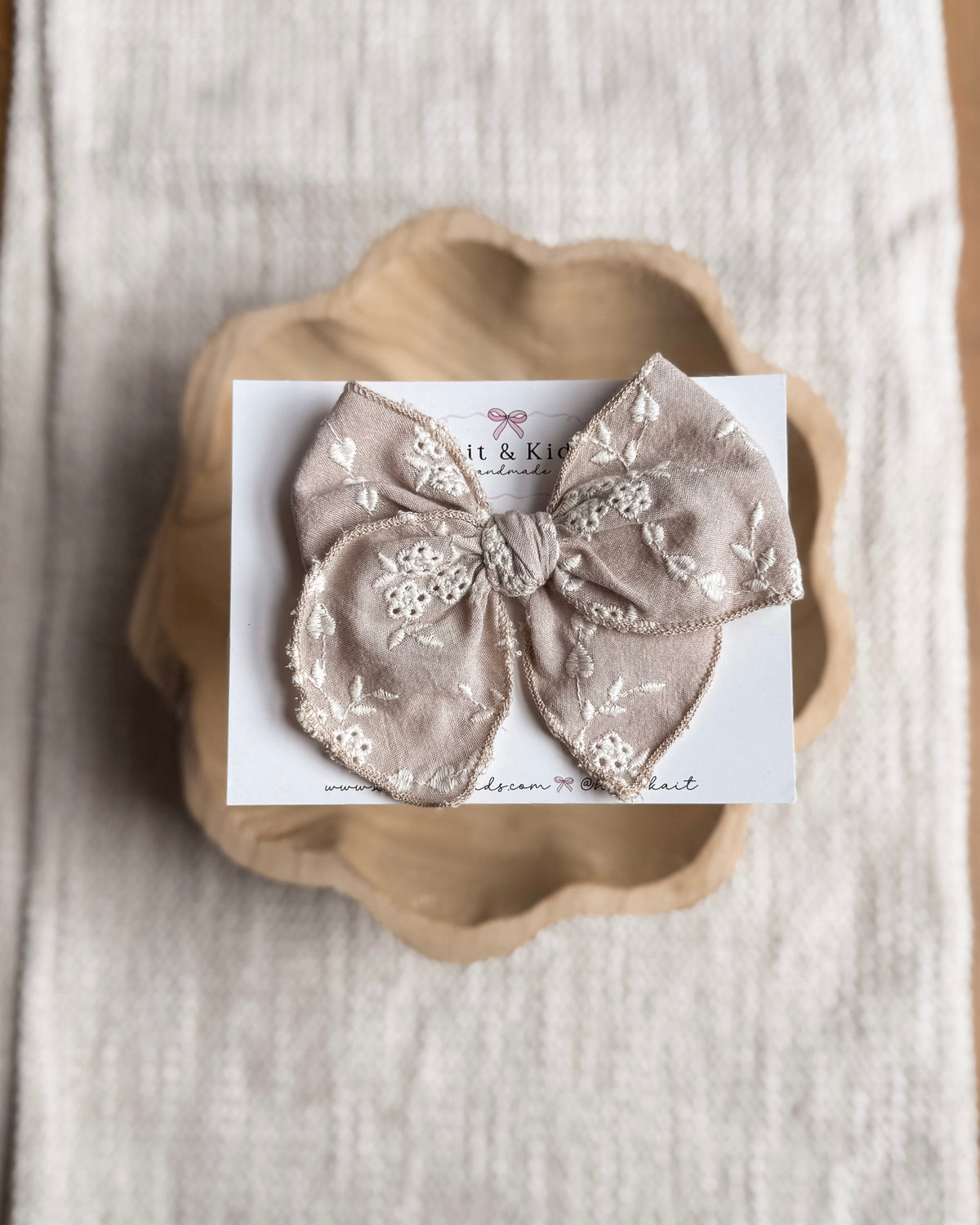 Embroidered fawn / fable / headband / clip