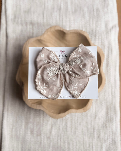 Embroidered fawn / fable / headband / clip