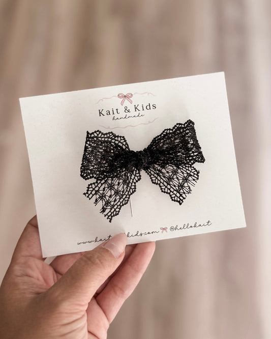 Skinny black spider lace