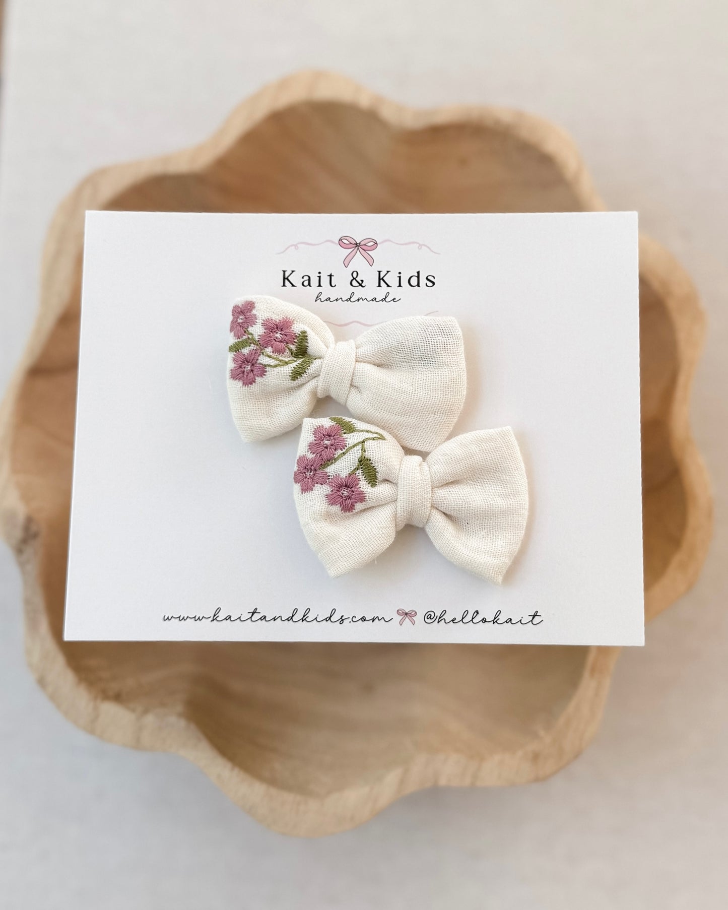 Embroidered flower ♡ piggy set