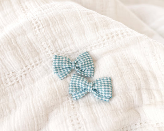 Blue micro gingham *piggy set*