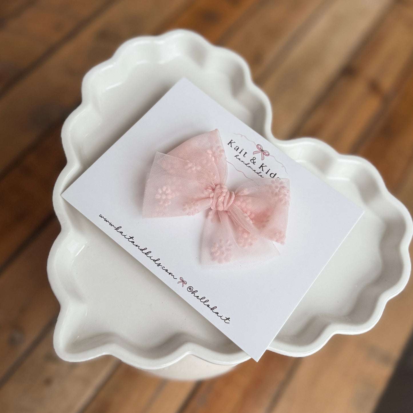 Flocking floral pink ♡  headband / clip / piggy set